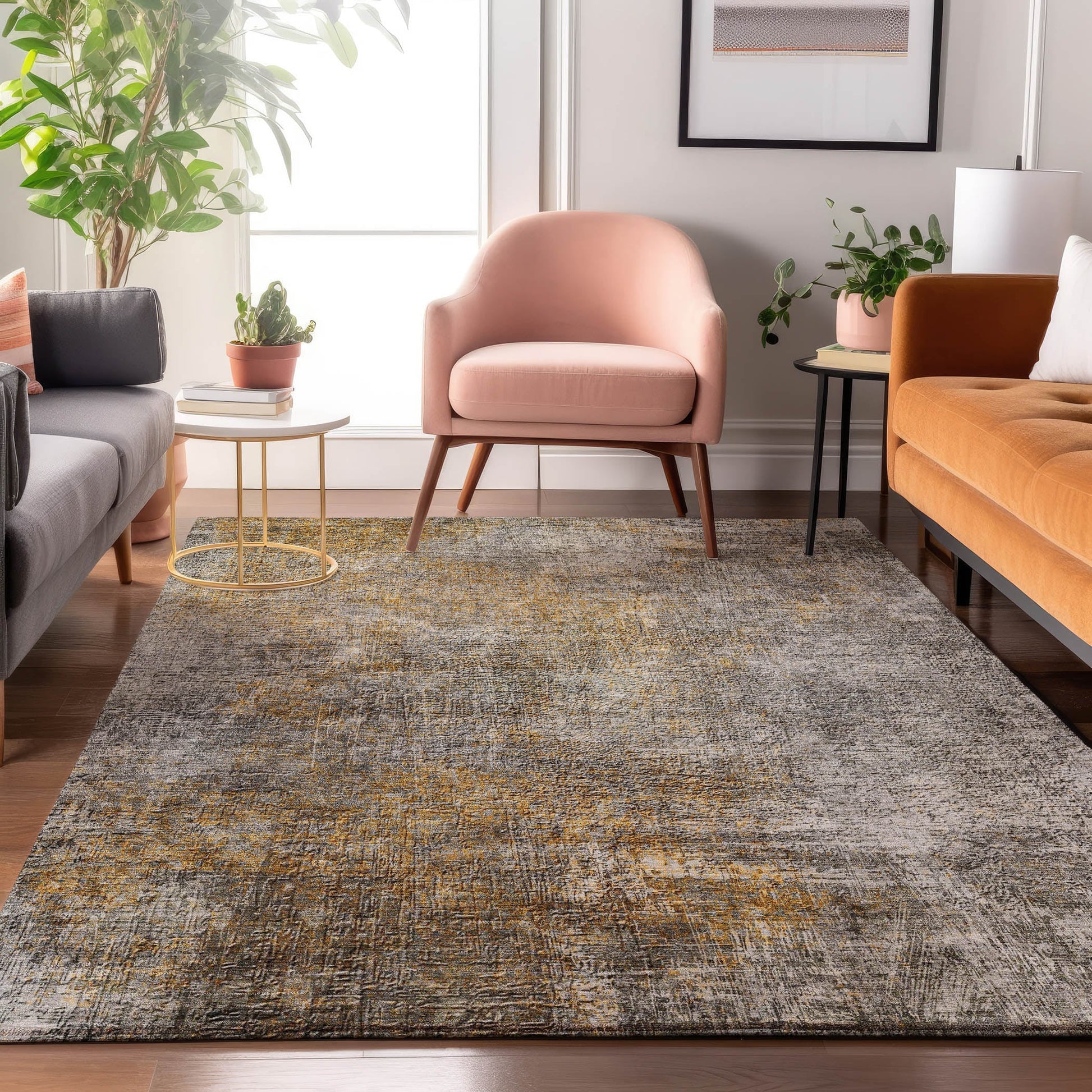 Addison Rugs Mayfield AMF593GY 9 x 12 (ft) Loomed Polyester Gray Rectangular Indoor Geometric Machine washable Pet Friendly Area rug