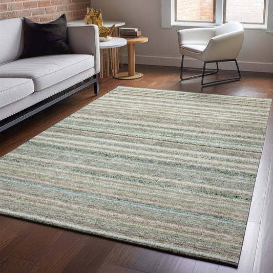 Addison Rugs Mayfield AMF598SA 8 x 10 (ft) Loomed Polyester Sage Rectangular Indoor Geometric Machine washable Pet Friendly Area rug