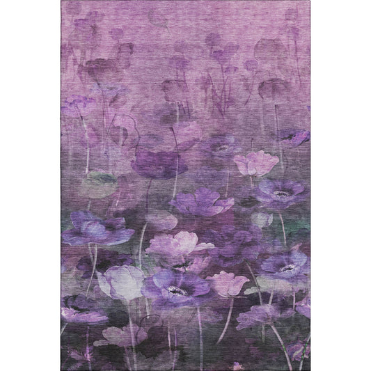 Addison Rugs Mayfield AMF613PP 8 x 10 (ft) Loomed Polyester Purple Rectangular Indoor Geometric Machine washable Pet Friendly Area rug