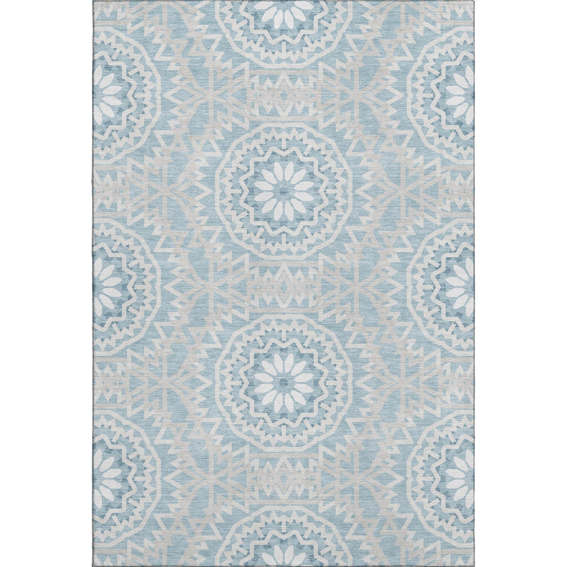 Addison Rugs Mayfield AMF619DN 9 x 12 (ft) Loomed Polyester Denim Rectangular Indoor Geometric Machine washable Pet Friendly Area rug