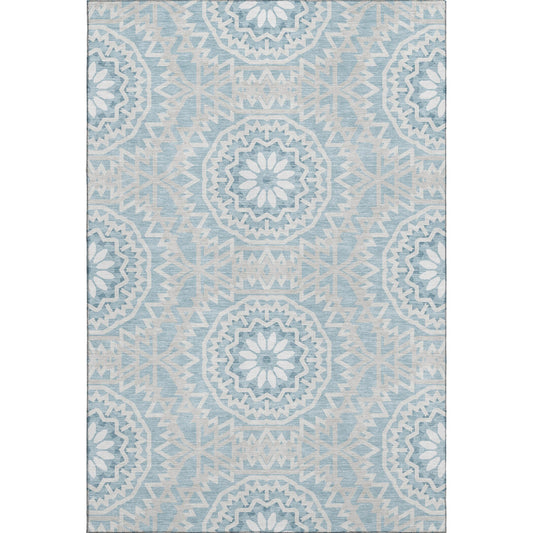 Addison Rugs Mayfield AMF619DN 9 x 12 (ft) Loomed Polyester Denim Rectangular Indoor Geometric Machine washable Pet Friendly Area rug