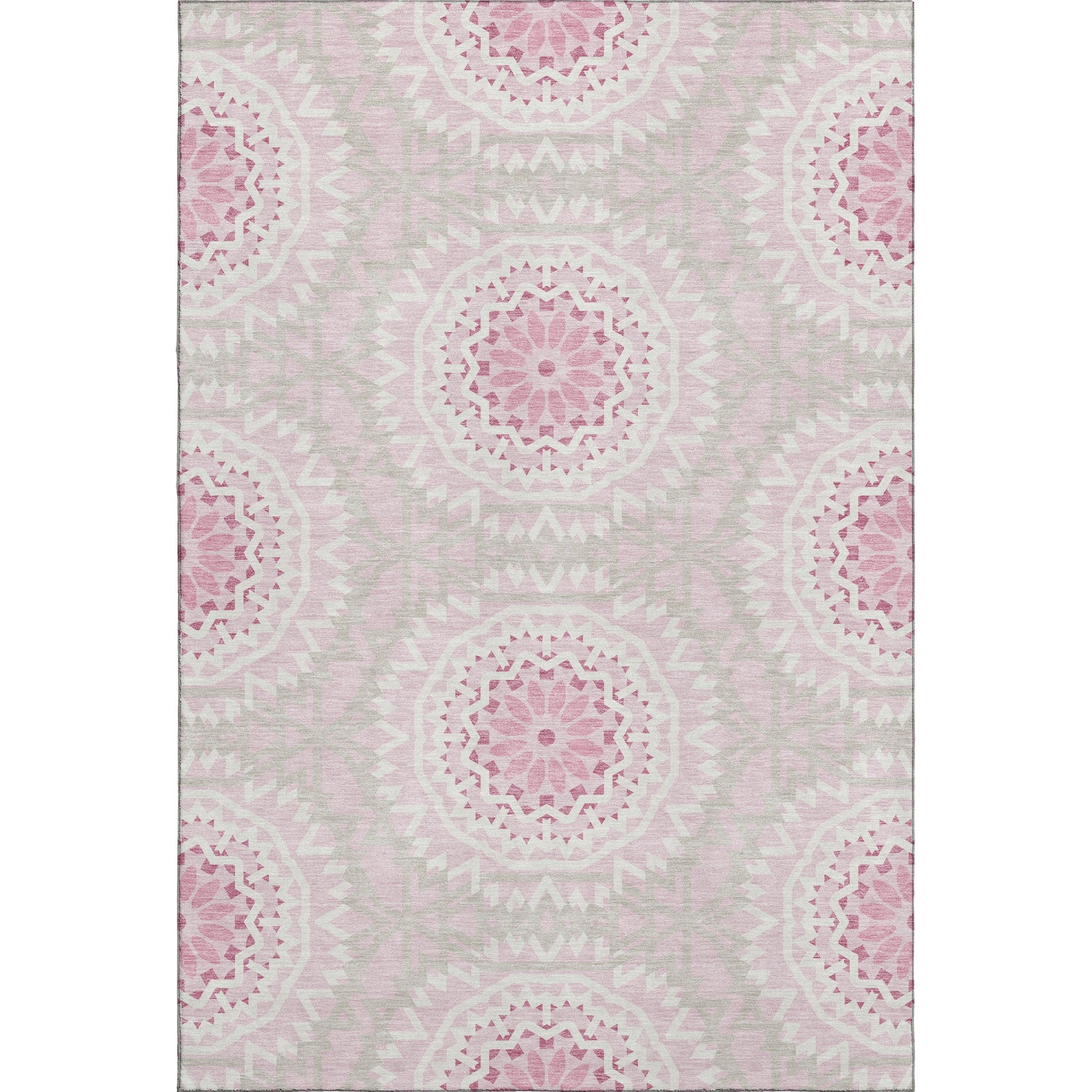 Addison Rugs Mayfield AMF619PI 10 x 14 (ft) Loomed Polyester Pink Rectangular Indoor Geometric Machine washable Pet Friendly Area rug