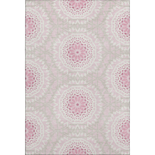 Addison Rugs Mayfield AMF619PI 10 x 14 (ft) Loomed Polyester Pink Rectangular Indoor Geometric Machine washable Pet Friendly Area rug