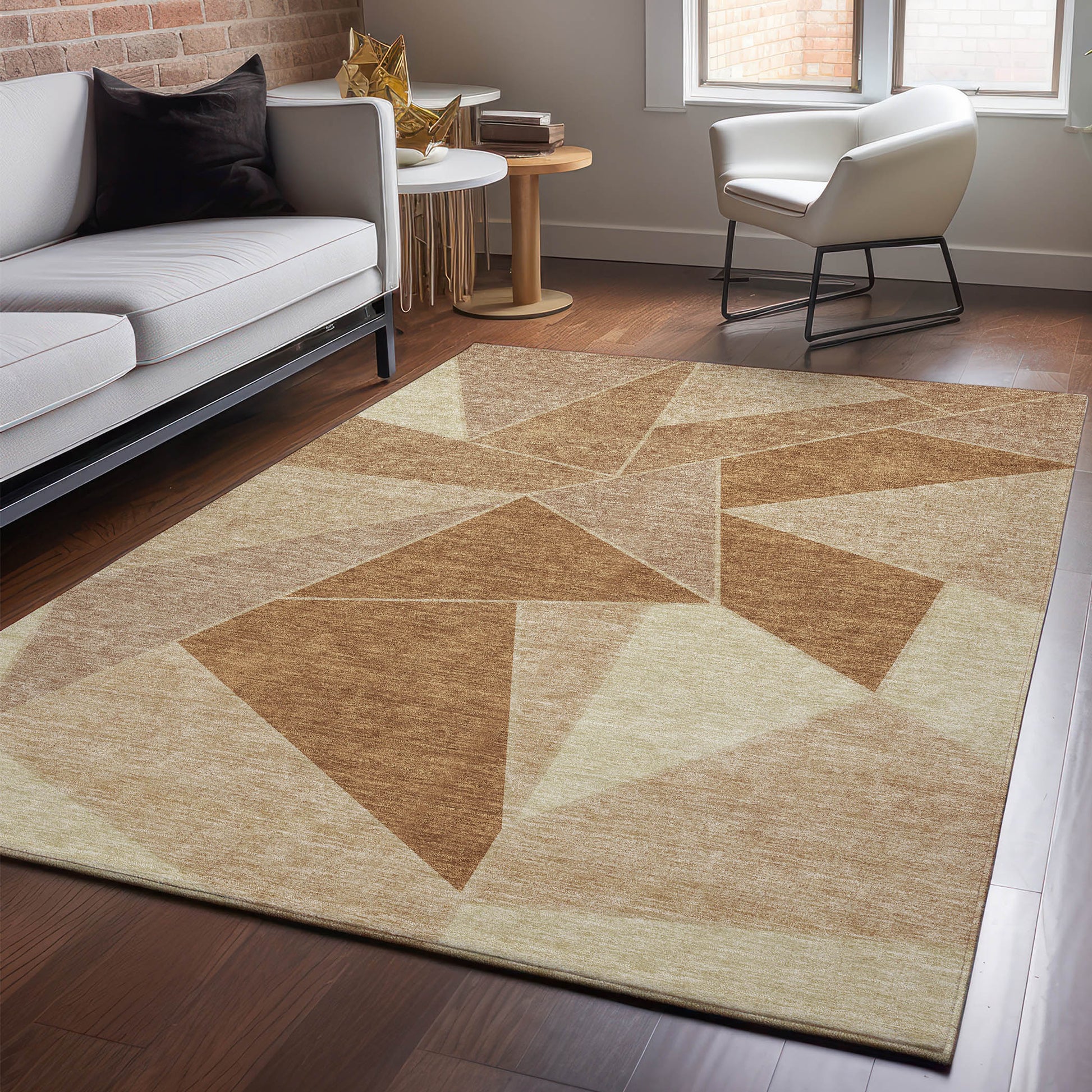 Addison Rugs Mayfield AMF636PK 10 x 14 (ft) Loomed Polyester Paprika Rectangular Indoor Geometric Machine washable Pet Friendly Area rug
