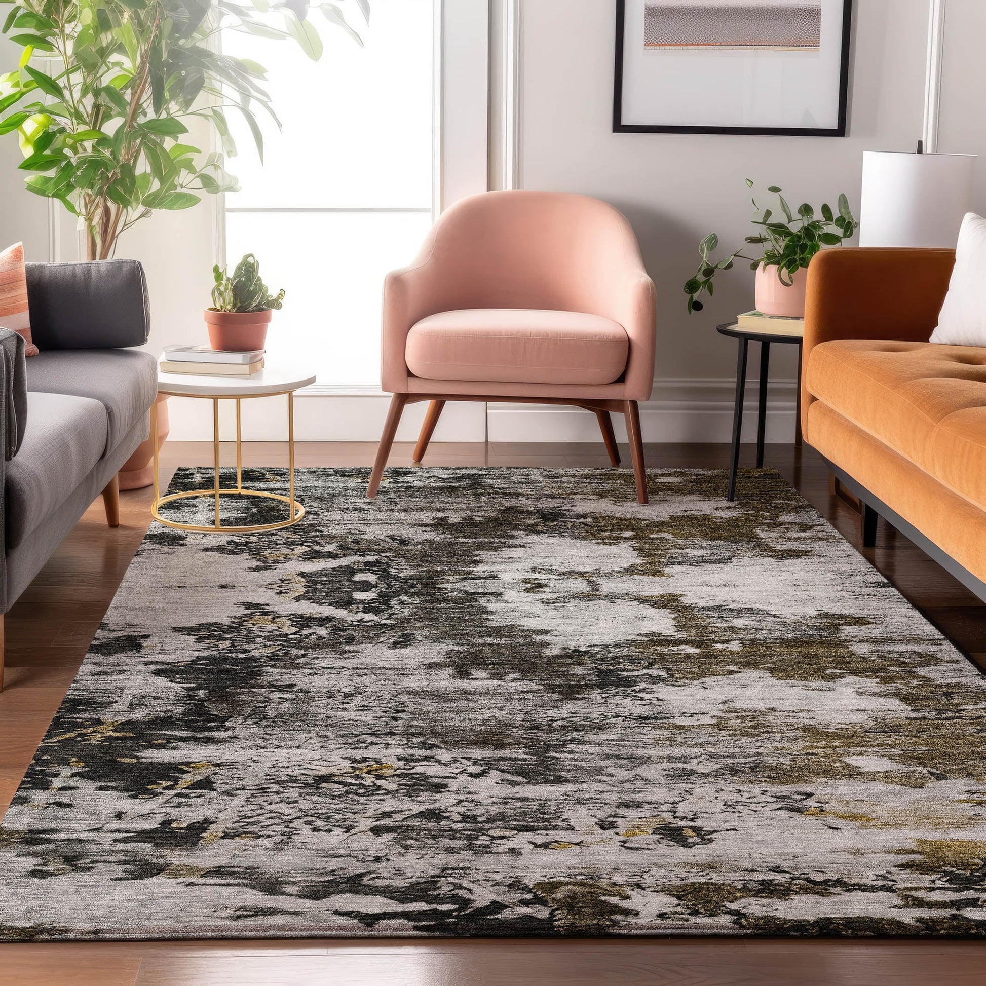 Addison Rugs Mayfield AMF638TP 9 x 12 (ft) Loomed Polyester Taupe Rectangular Indoor Geometric Machine washable Pet Friendly Area rug