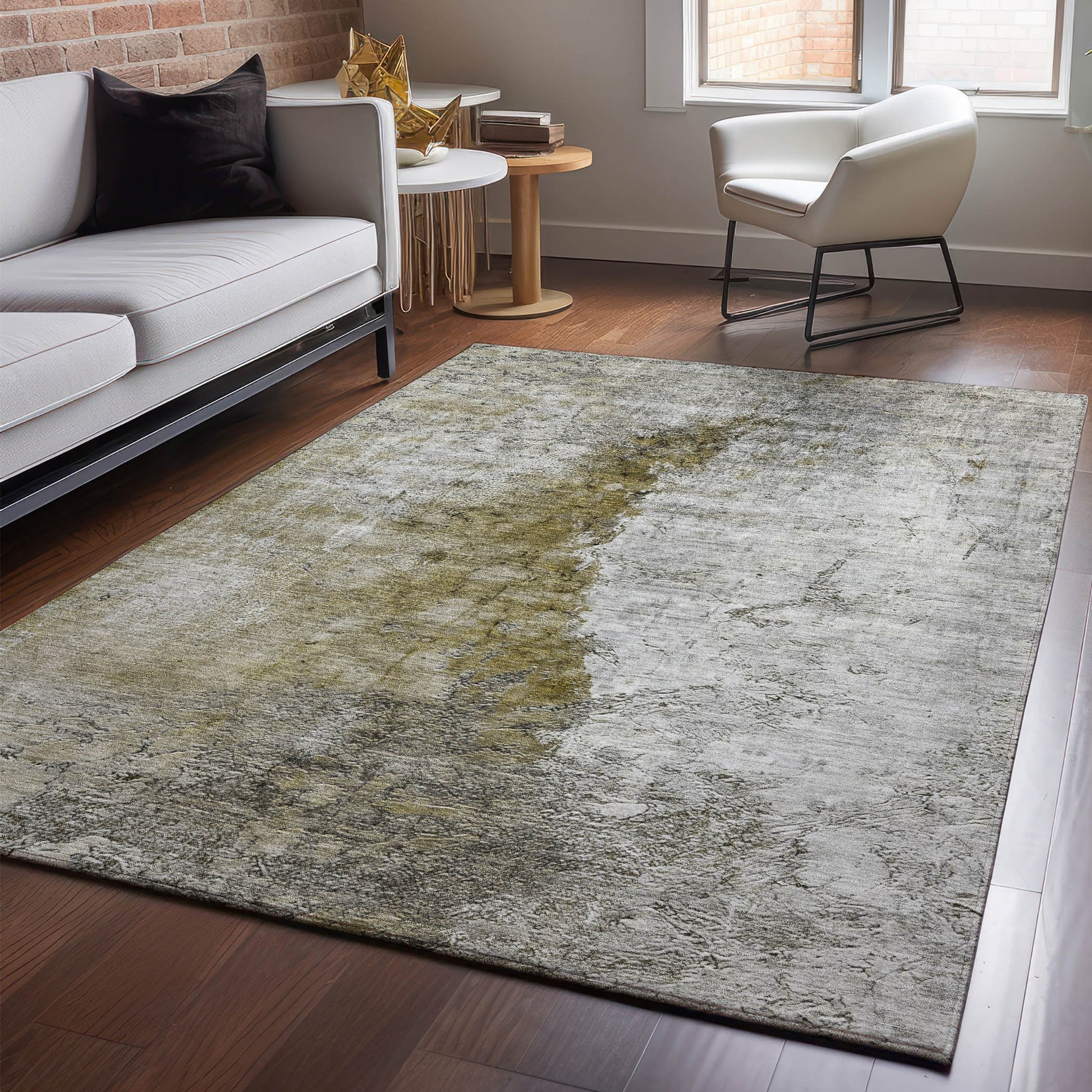 Addison Rugs Mayfield AMF646BR 8 x 10 (ft) Loomed Polyester Brown Rectangular Indoor Geometric Machine washable Pet Friendly Area rug