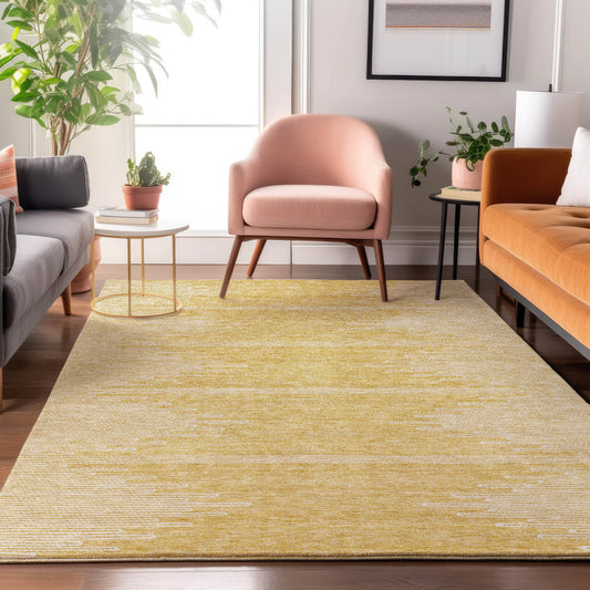 Addison Rugs Mayfield AMF647GO 10 x 14 (ft) Loomed Polyester Gold Rectangular Indoor Geometric Machine washable Pet Friendly Area rug