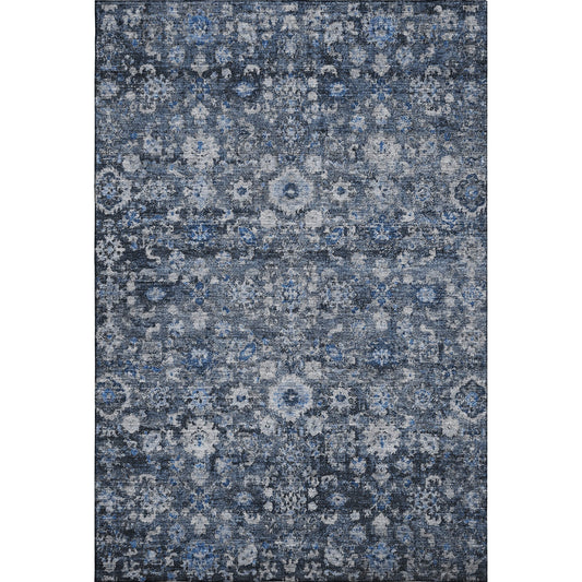 Addison Rugs Mayfield AMF651BU 10 x 14 (ft) Loomed Polyester Blue Rectangular Indoor Geometric Machine washable Pet Friendly Area rug