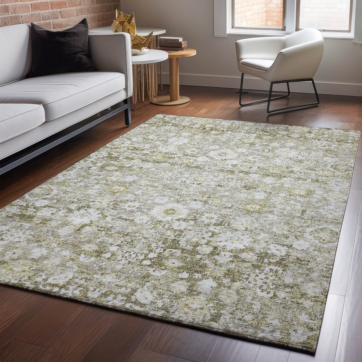 Addison Rugs Mayfield AMF651TP 9 x 12 (ft) Loomed Polyester Taupe Rectangular Indoor Geometric Machine washable Pet Friendly Area rug