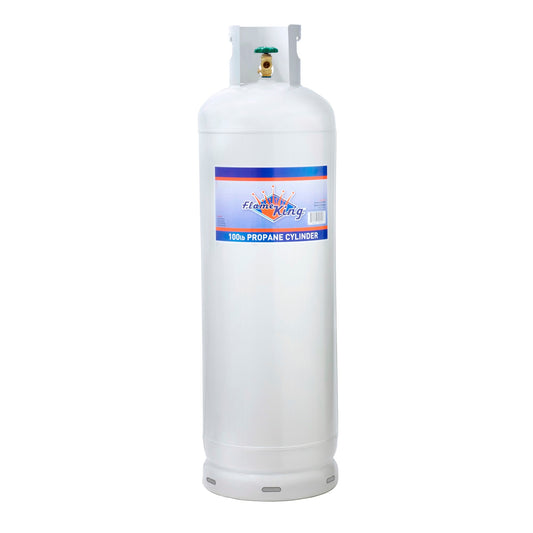 Flame King 100LB Empty Refillable LP Cylinder with POL Valve Steel Propane tank