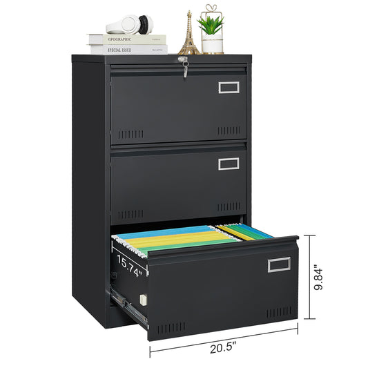 Siavonce Black Office Cabinet