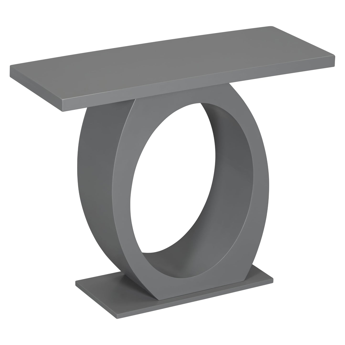 CESICIA Modern Oval Wood Grey Acacia 39.4-in W x 32.5-in H Coffee Table