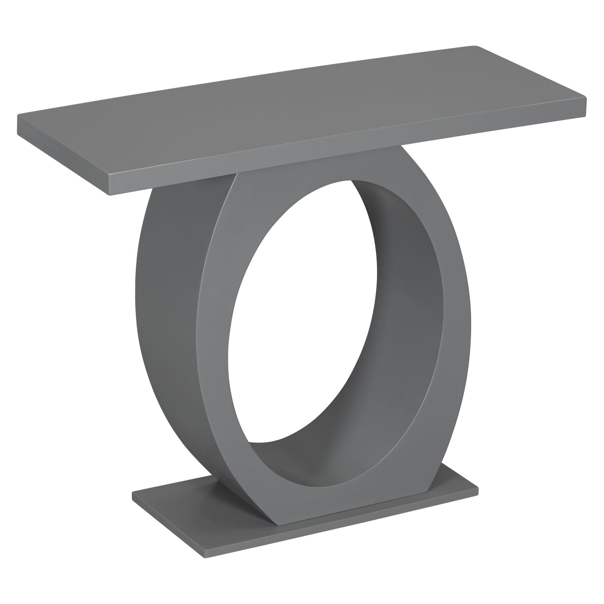 CESICIA Modern Oval Wood Grey Acacia 39.4-in W x 32.5-in H Coffee Table