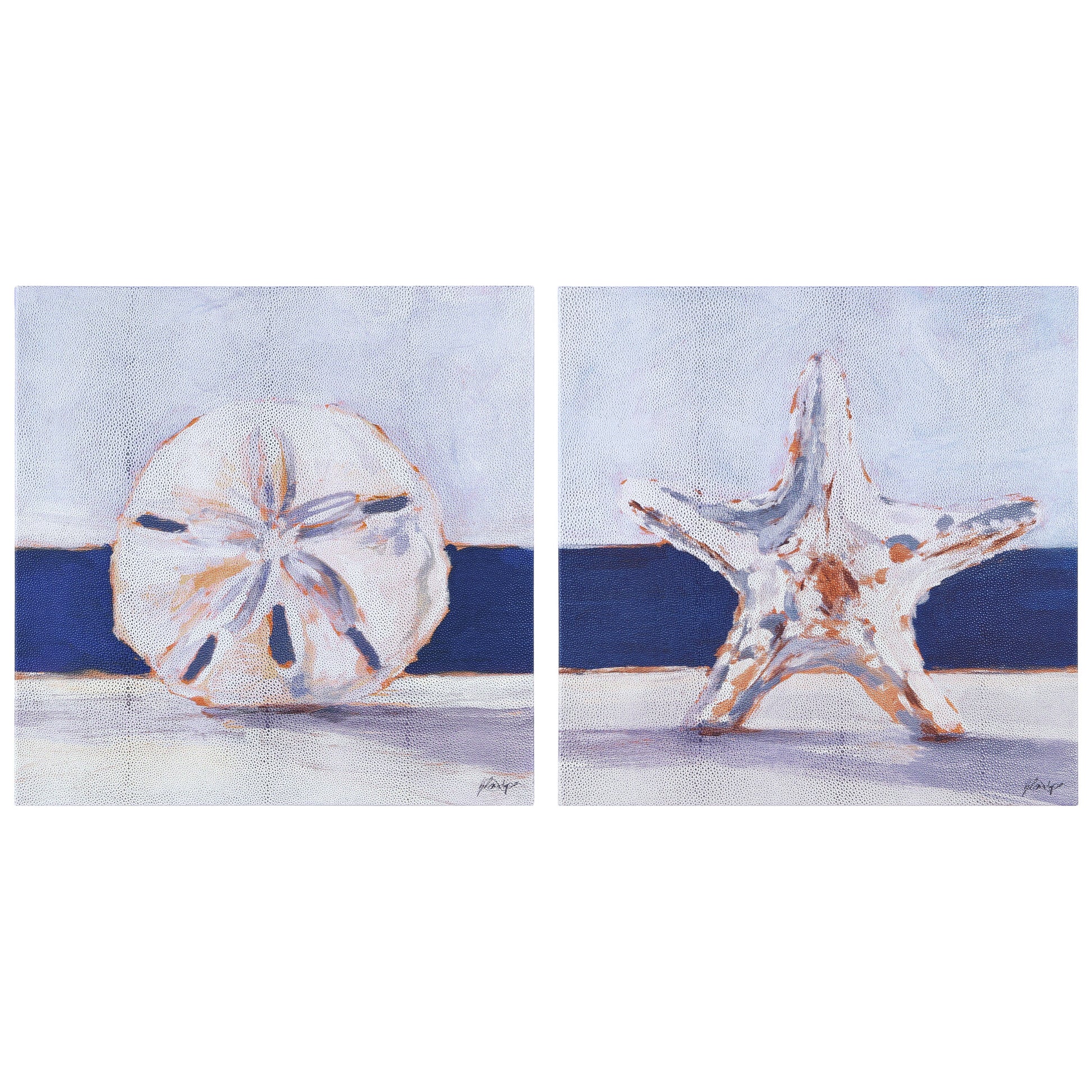 Empire Art Direct Coastal Serenity I II Unframed 22-in H x 44-in W Modern Canvas Print