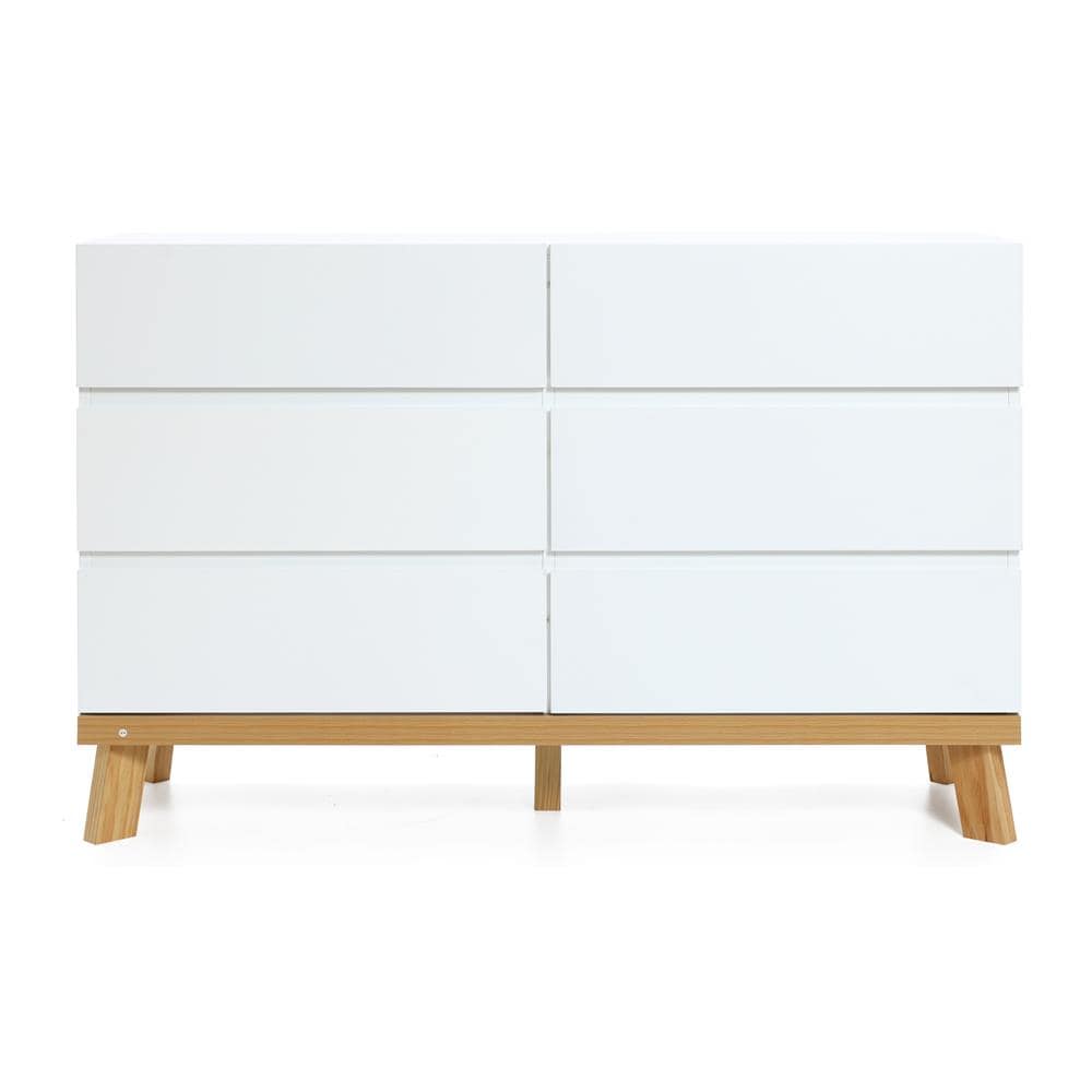 LuxenHome White Fir 6 -Drawer 46.85-in Standard dresser
