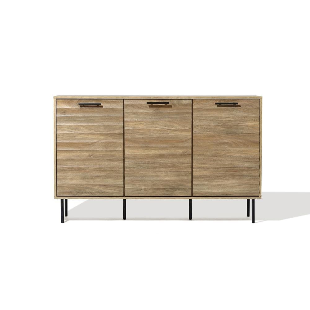 LuxenHome 55.1-in W 2-Door Brown Accent Cabinet