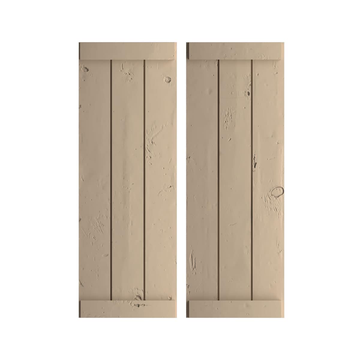 Ekena Millwork 16.5-in W x 82-in H Unfinished Paintable/Stainable Board and batten End batten Exterior Shutters ( 2 -Pack )