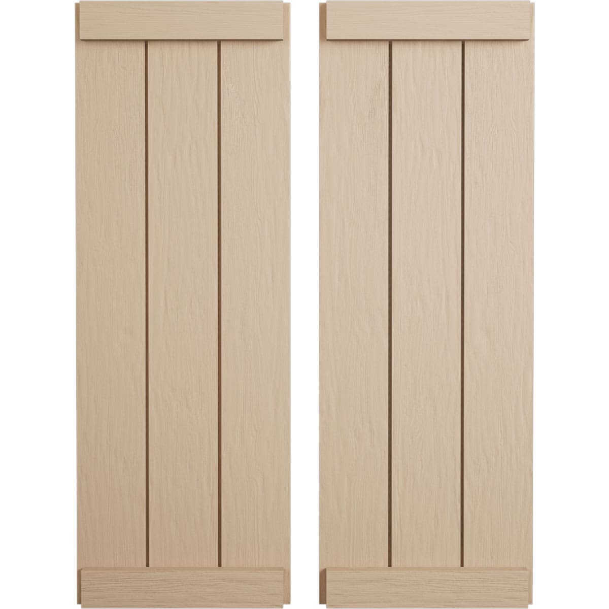 Ekena Millwork 16.5-in W x 62-in H Rough Sawn Paintable/Stainable Board and batten End batten Exterior Shutters ( 2 -Pack )