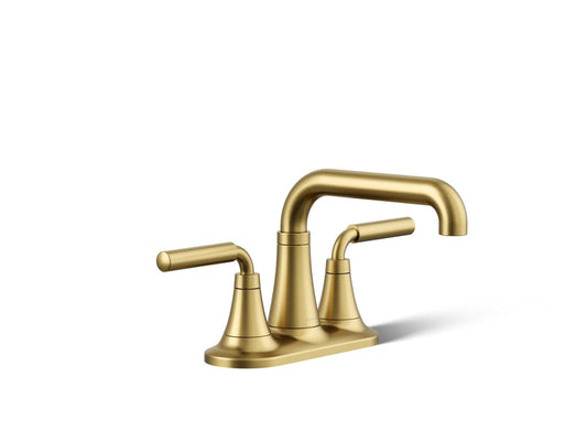 KOHLER Tone 1.0 GPM Centerset Lavatory Faucet in Vibrant Brushed Moderne Brass (Valve Included)