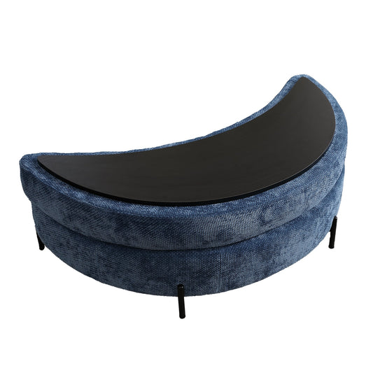 Hrinhom Modern BLUE Crescent Storage Ottoman