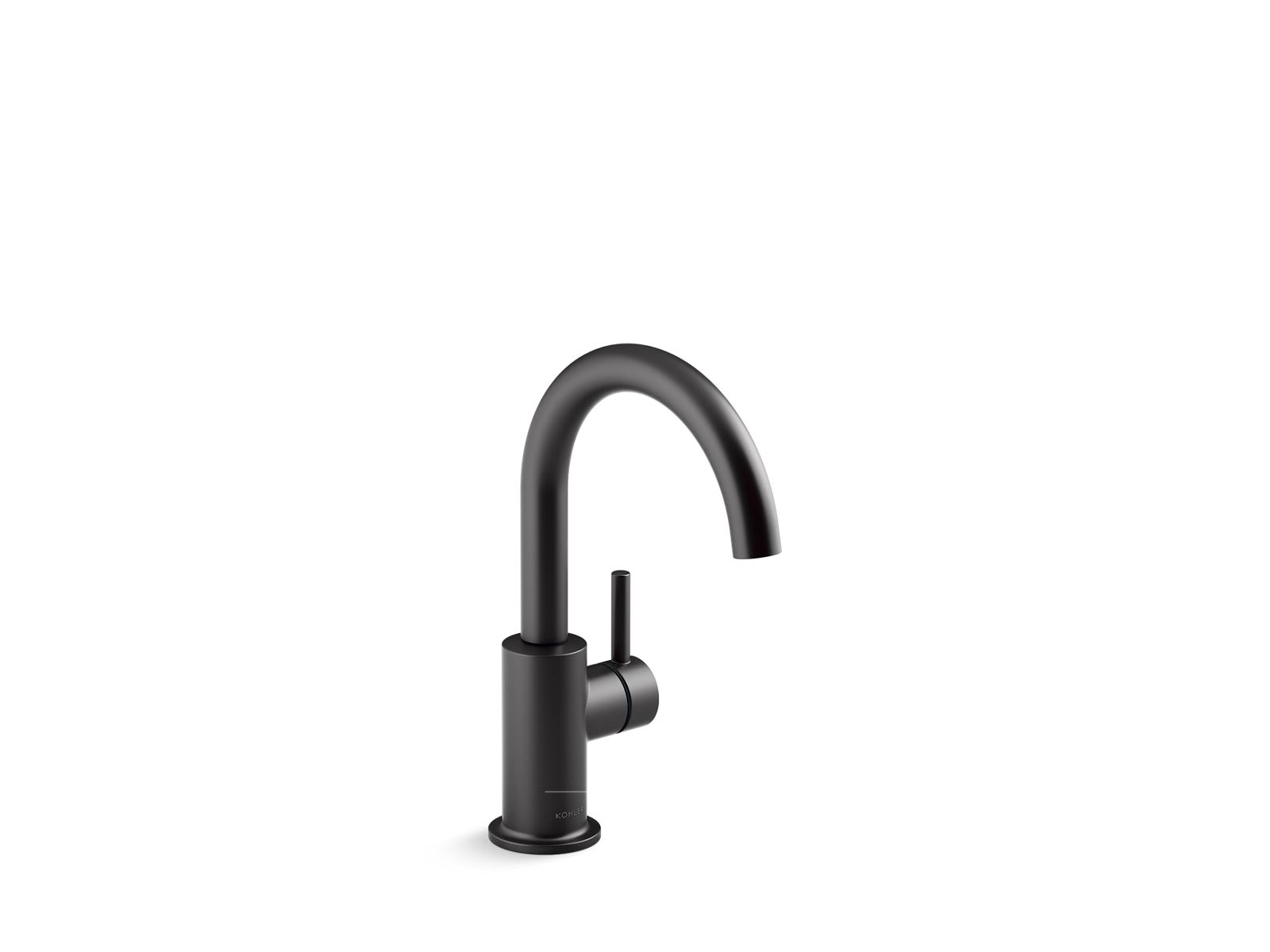 KOHLER Contemporary 1.5 GPM Deck Mount Beverage Faucet in Matte Black with Lever Handle