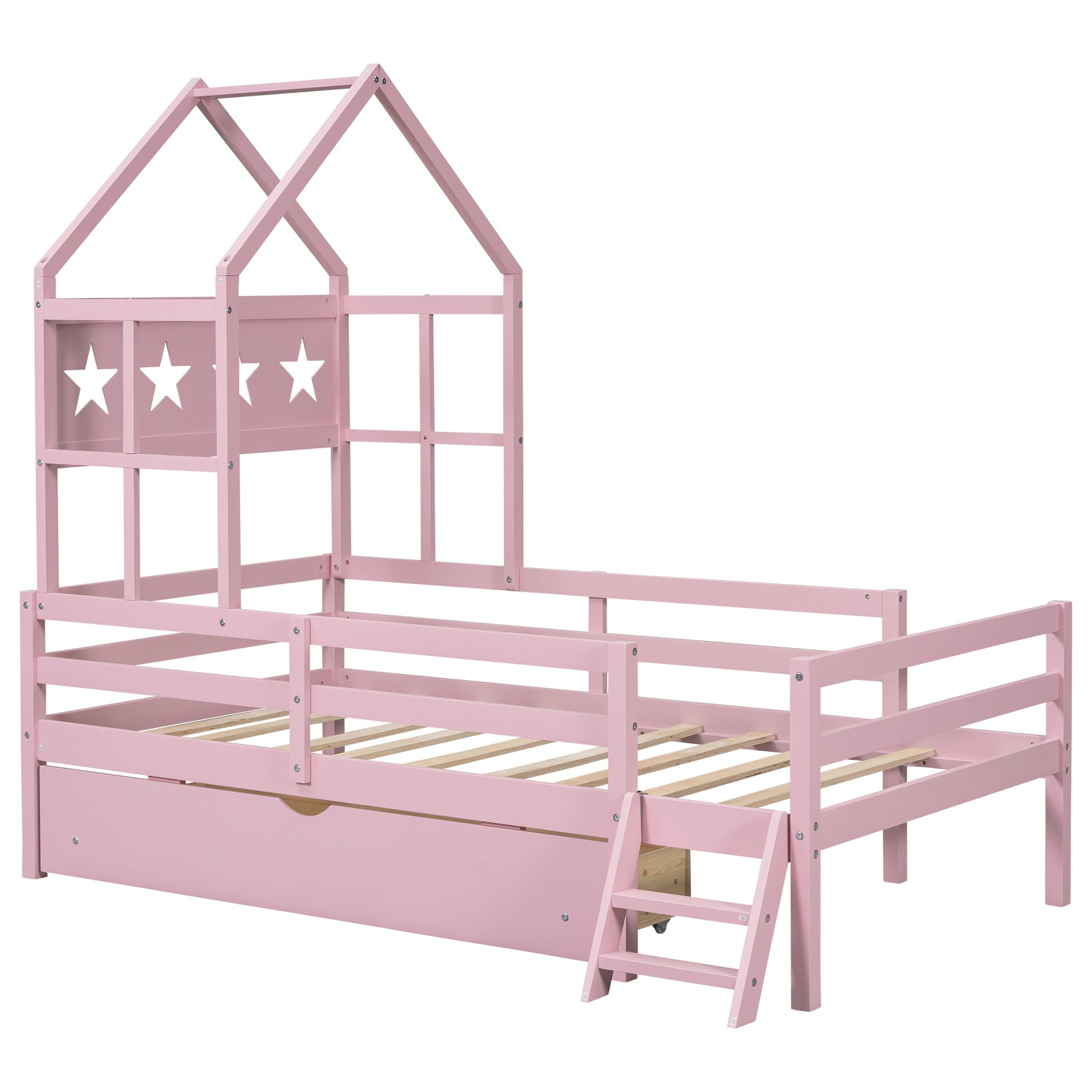 Damerin Pink Twin Size Platform Bed