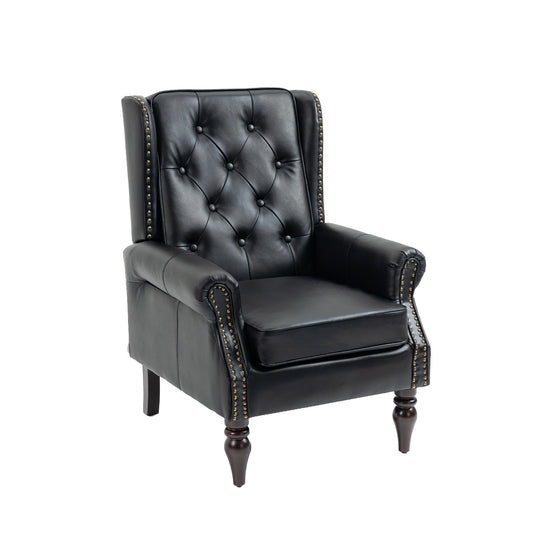 Damerin 29.13-in W Modern Black Faux leather Accent Armchair