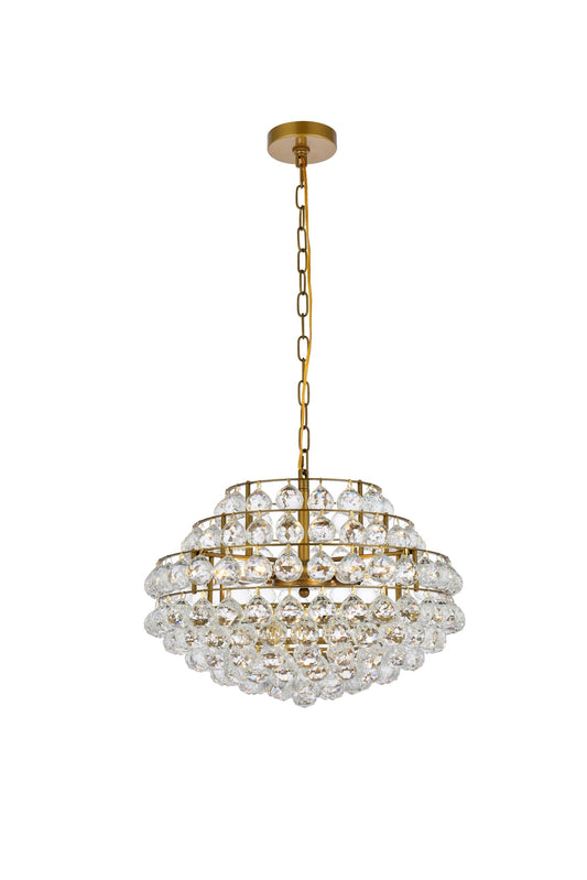 Elegant Decor Home Furnishing 5 -Light Brass Modern/contemporary Crystal Dome Medium Indoor Hanging Pendant Light