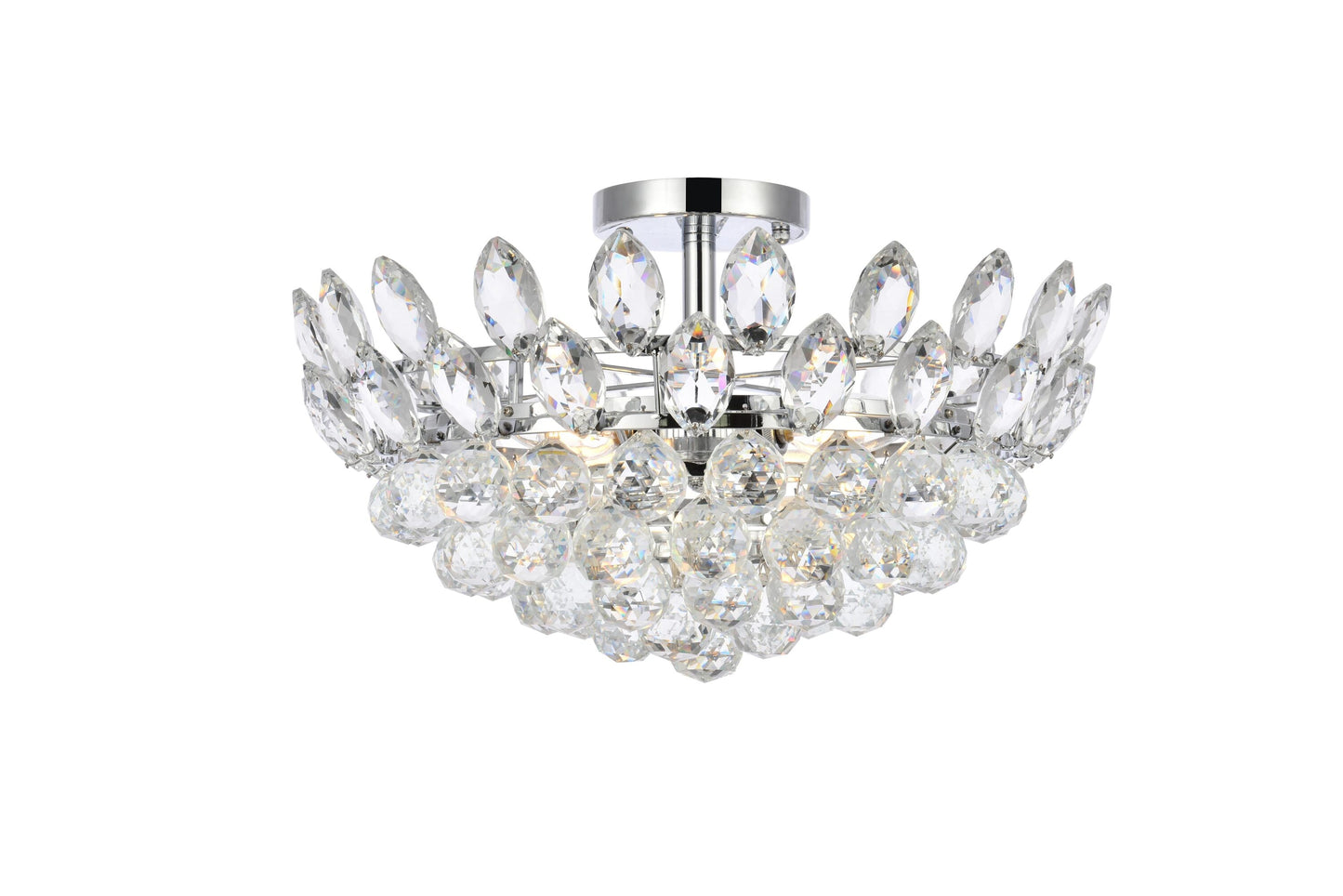 Elegant Decor Home Furnishing 5 -Light 18-in Chrome Flush Mount Light