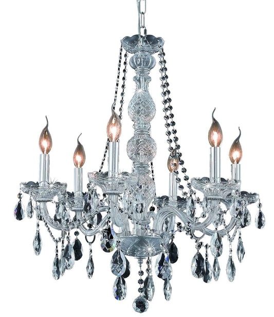 Elegant Decor Home Furnishing 6 -Light Chrome Indoor Crystal Steel Chandelier