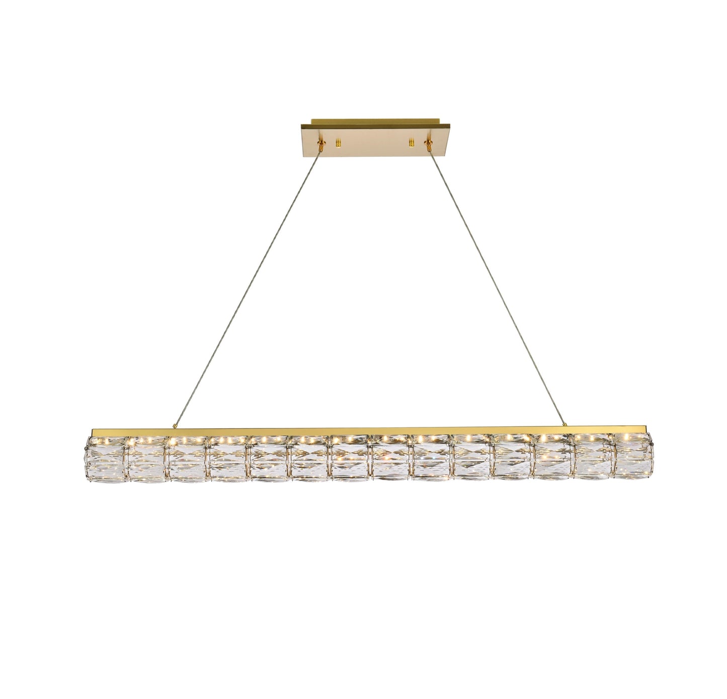 Elegant Decor Home Furnishing 1 -Light Gold Modern/contemporary Crystal Linear LED Large Indoor Hanging Pendant Light