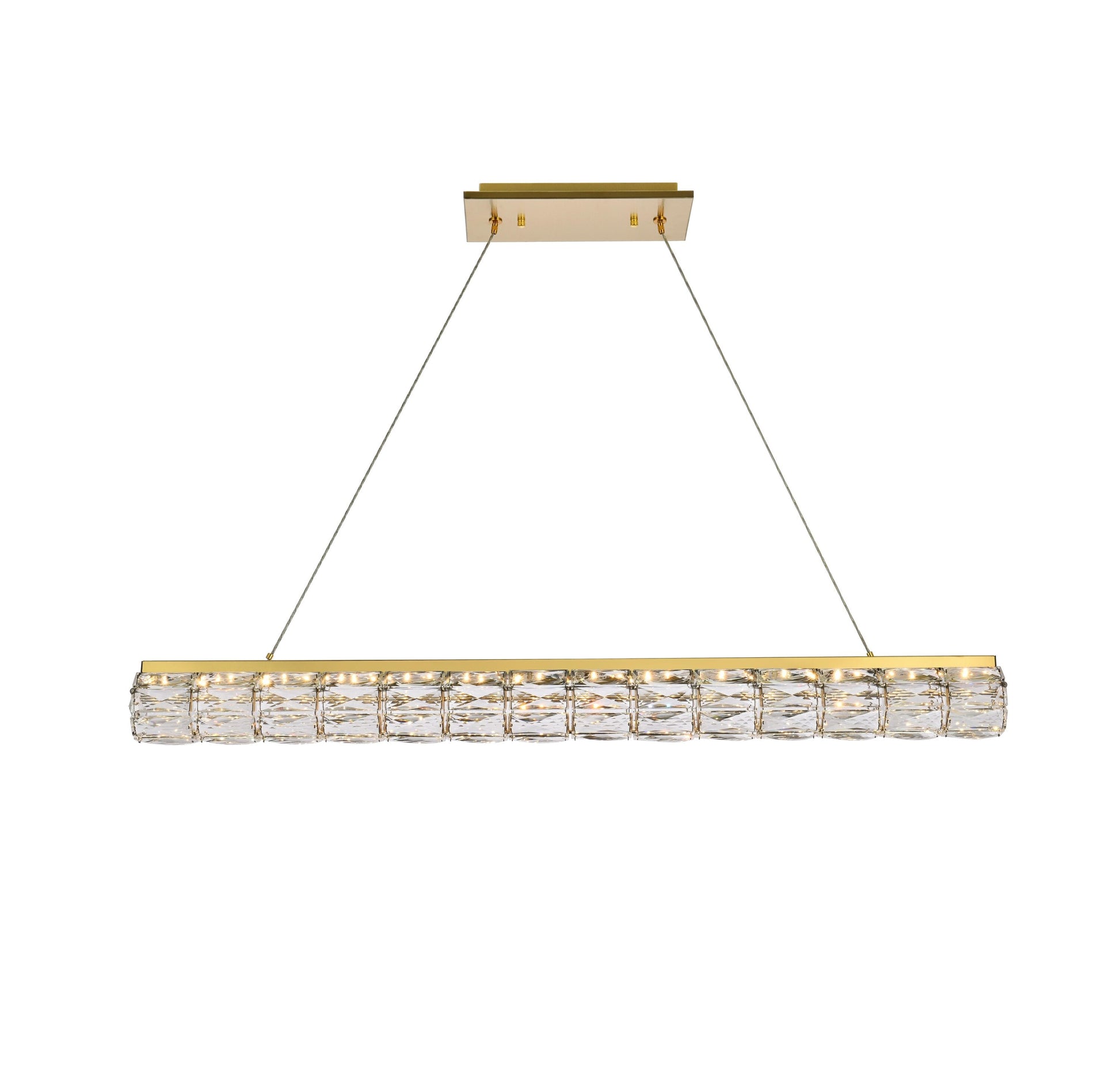 Elegant Decor Home Furnishing 1 -Light Gold Modern/contemporary Crystal Linear LED Large Indoor Hanging Pendant Light