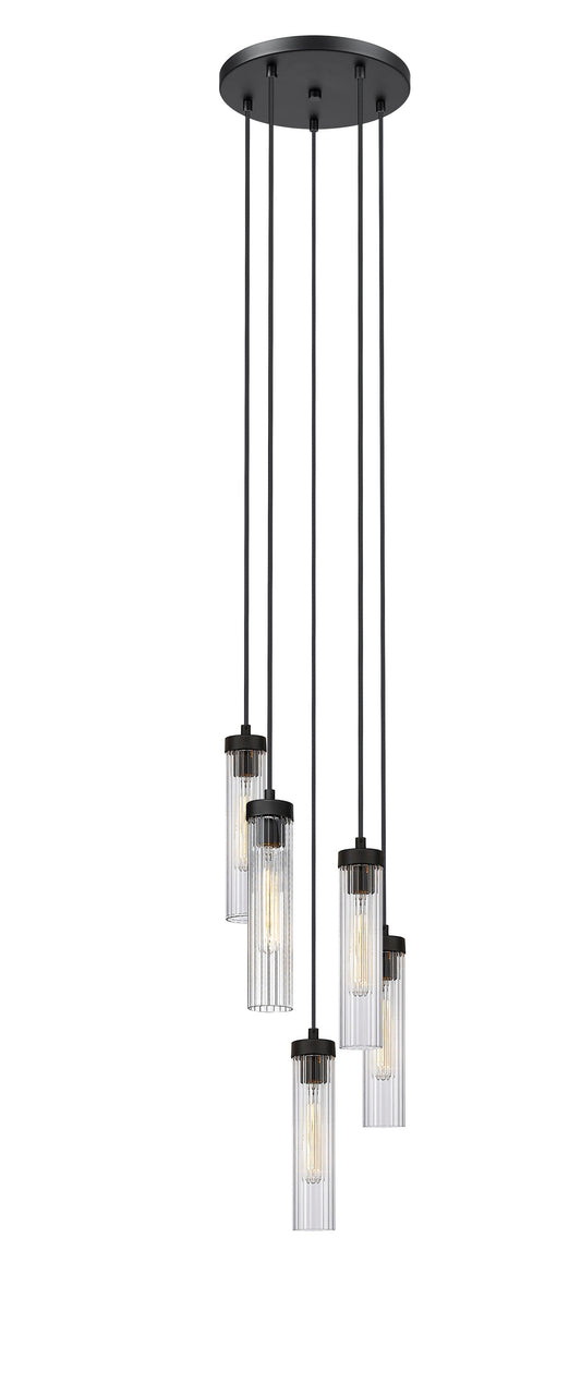 Z-Lite Beau 5 -Light Matte Black Transitional For Use in Bedrooms, Dining Rooms, Foyers, Kitchens, Living Rooms Chandelier