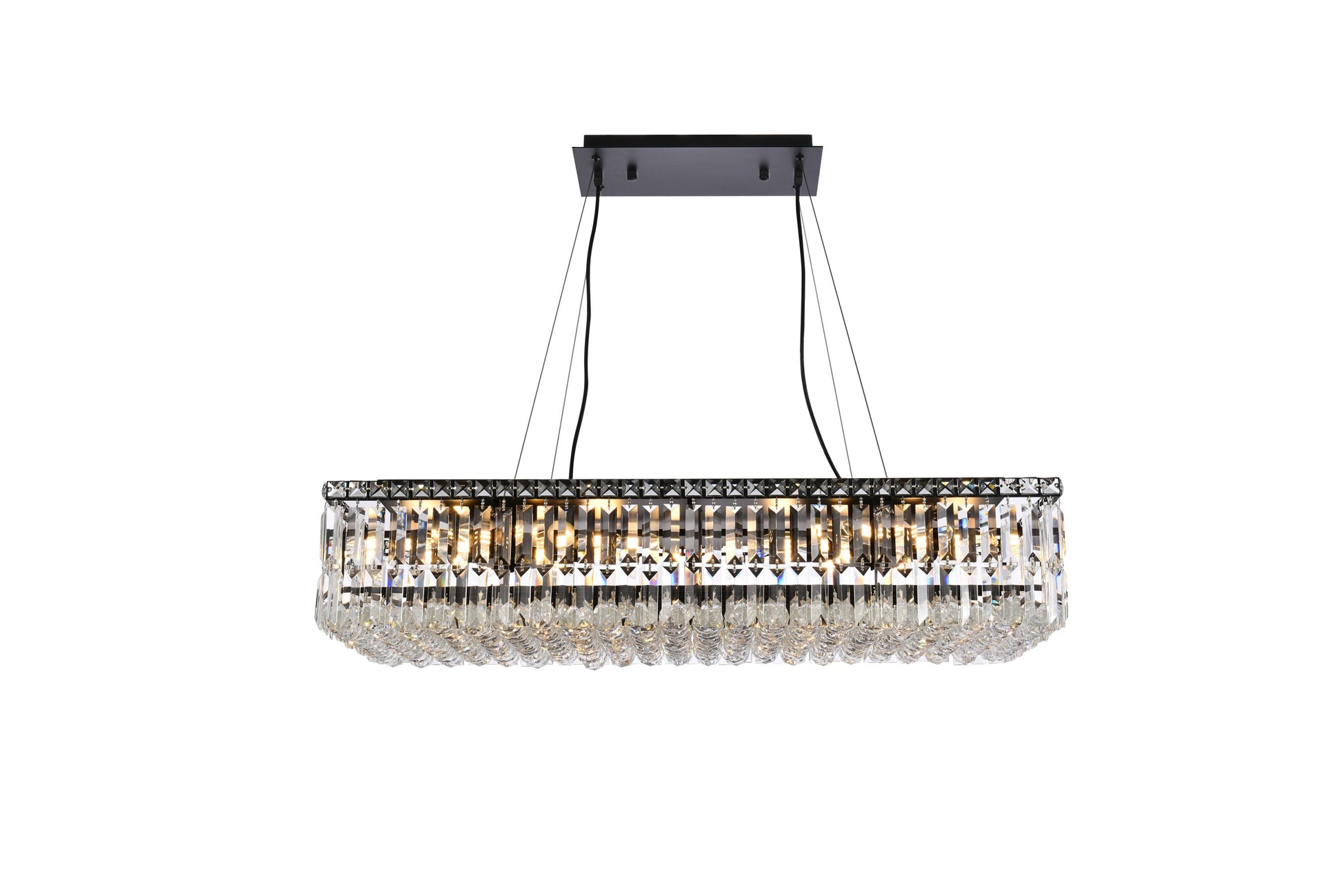 Elegant Decor Home Furnishing 16 -Light Black Transitional Crystal For Use in Bathrooms, Bedrooms, Dining Rooms, Foyers, Kitchens, Living Rooms Chandelier