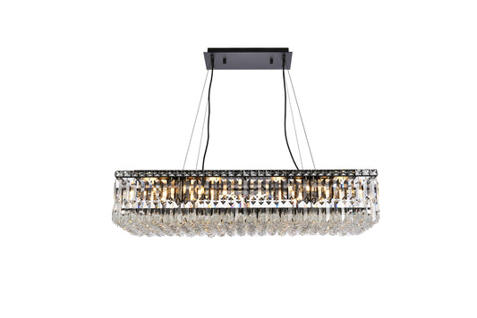 Elegant Decor Home Furnishing 16 -Light Black Transitional Crystal For Use in Bathrooms, Bedrooms, Dining Rooms, Foyers, Kitchens, Living Rooms Chandelier