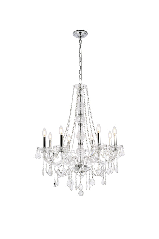 Elegant Decor Home Furnishing 8 -Light Chrome Crystal Steel Chandelier