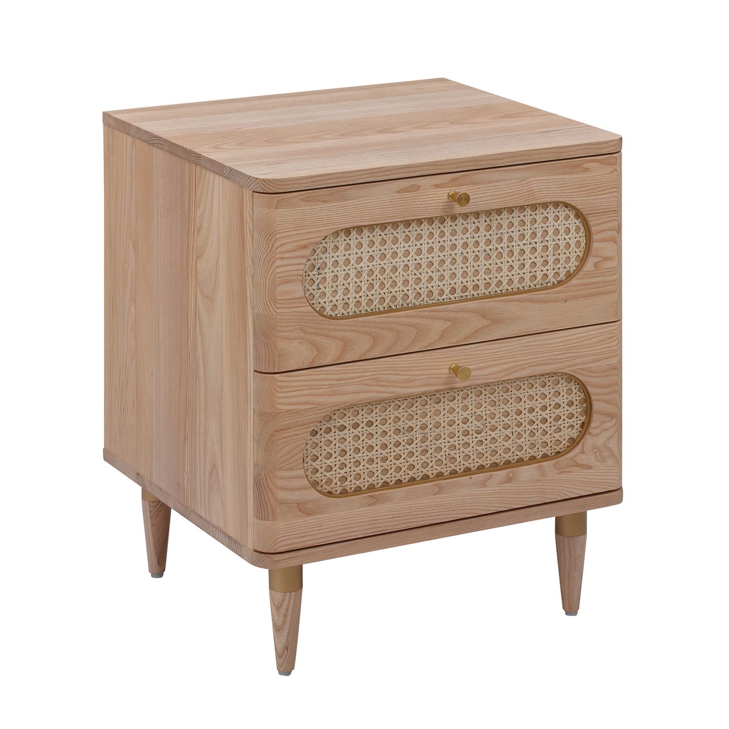 TOV Furniture Natural Ash Ash 2 -Drawer 18.9-in W x 23.6-in H Midcentury Nightstand
