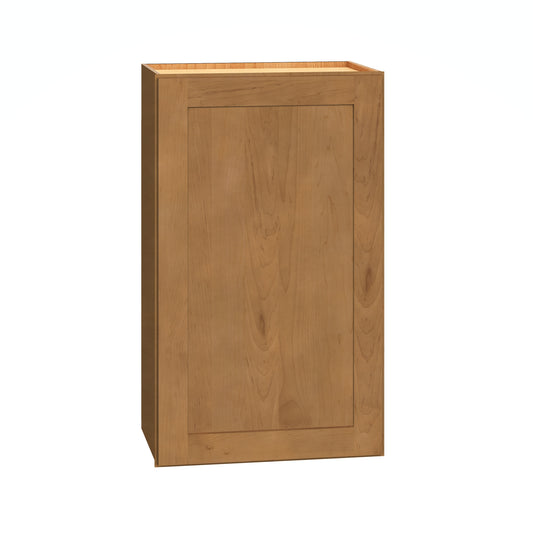 Diamond Express Jamestown 18-in W x 30-in H x 12-in D Sahara Brown Wall Fully Assembled Plywood Cabinet Recessed Panel Shaker