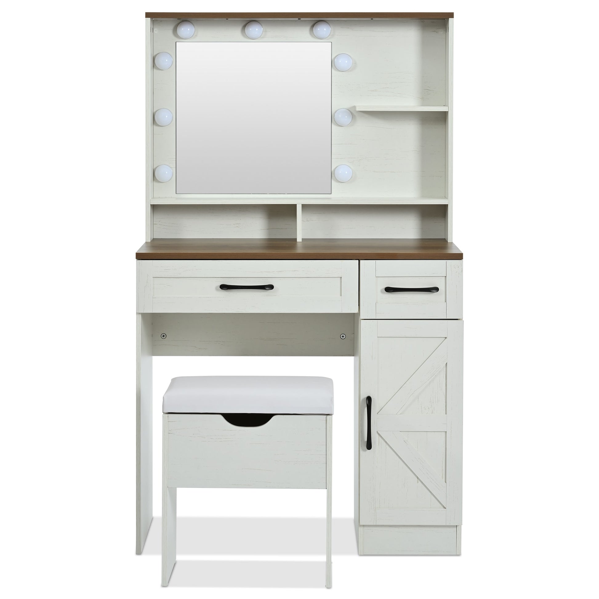 CESICIA 31.5-in White Makeup Vanity