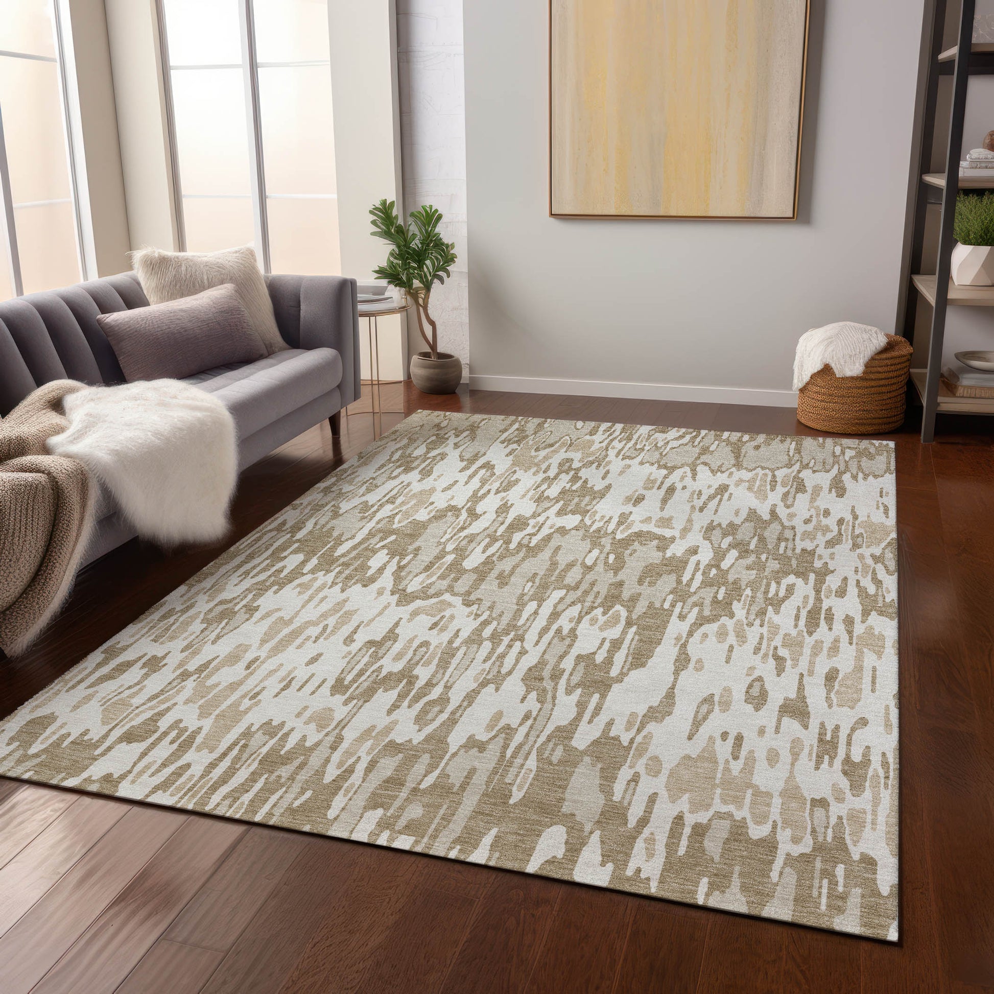 Addison Rugs Chantille ACN986IV 8 x 10 (ft) Polyester Ivory Rectangular Indoor/Outdoor Geometric Pet Friendly Area rug