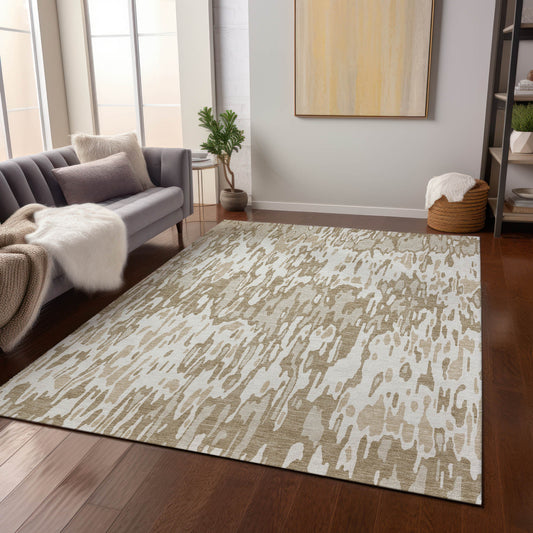 Addison Rugs Chantille ACN986IV 8 x 10 (ft) Polyester Ivory Rectangular Indoor/Outdoor Geometric Pet Friendly Area rug