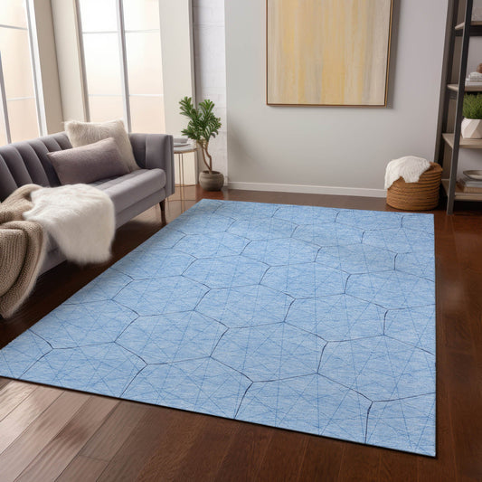 Addison Rugs Chantille ACN987SK 10 x 14 (ft) Polyester Sky Rectangular Indoor/Outdoor Geometric Pet Friendly Area rug