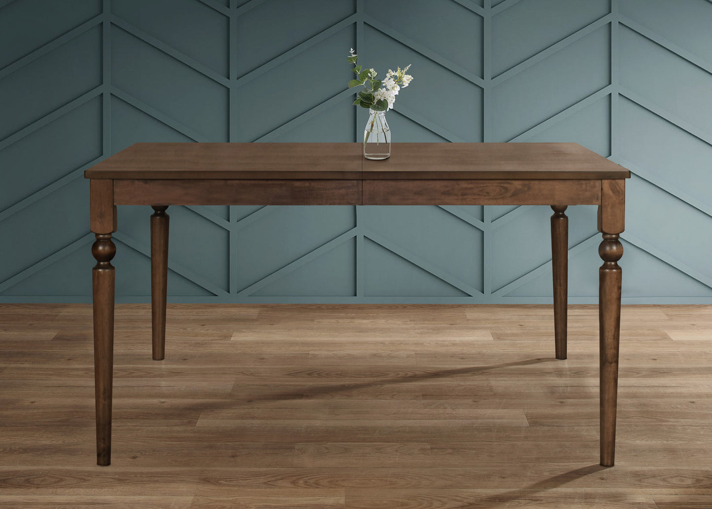 Home Design Beckley Brown Transitional Wood Dining Table, with Brown Finish and Wood 59.1-in L x 29.5-in H