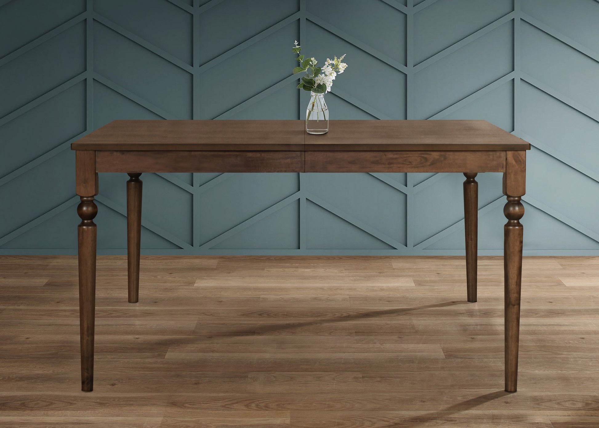 Home Design Beckley Brown Transitional Wood Dining Table, with Brown Finish and Wood 59.1-in L x 29.5-in H