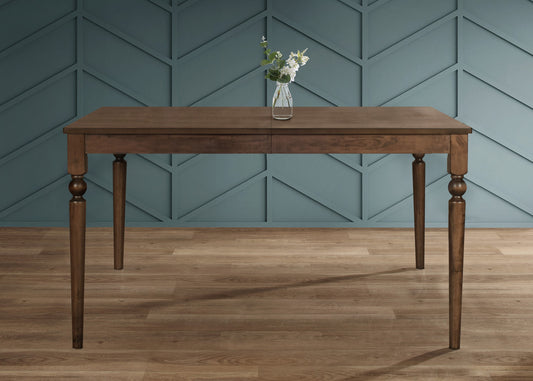 Home Design Beckley Brown Transitional Wood Dining Table, with Brown Finish and Wood 59.1-in L x 29.5-in H