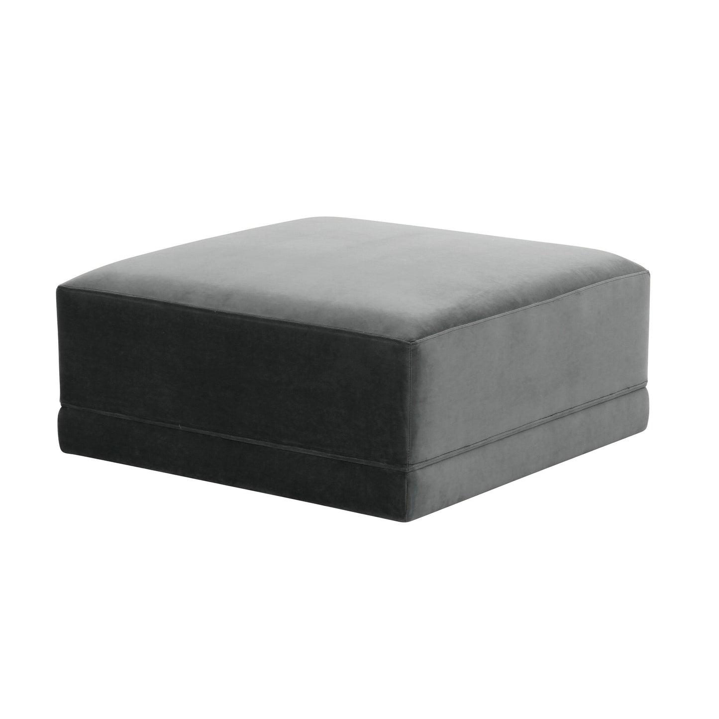 TOV Furniture Willow Modern Charcoal Velvet Ottoman