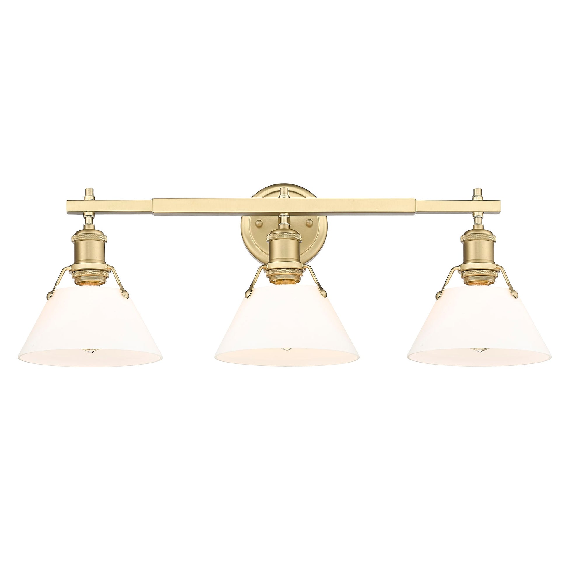 Golden Lighting Orwell 27.25-in 3 Light Brushed Bronze Industrial Bathroom Vanity light