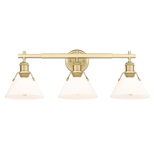 Golden Lighting Orwell 27.25-in 3 Light Brushed Bronze Industrial Bathroom Vanity light