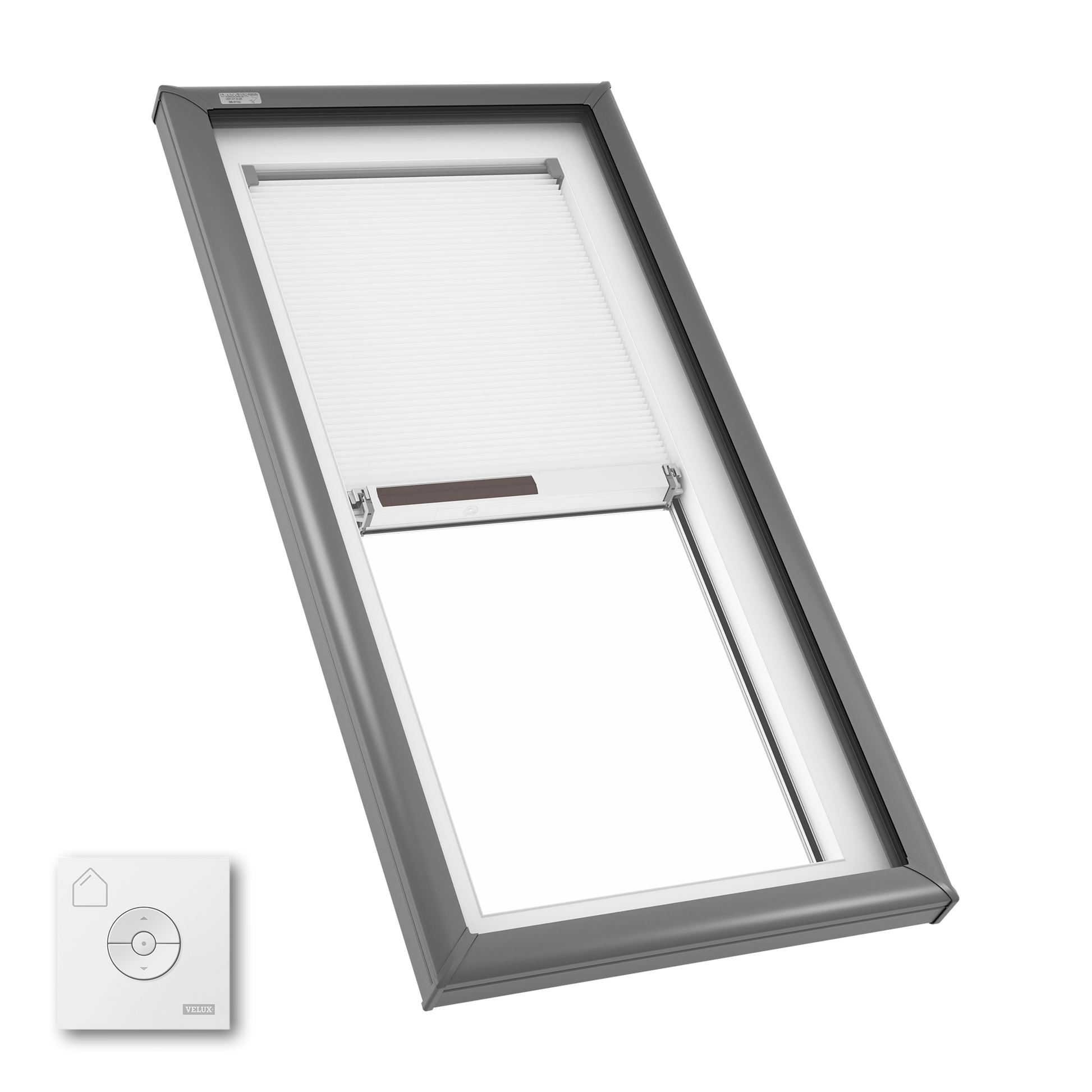 VELUX 22-1/2-in x 34-1/2-in Fixed Curb mount Aluminum Skylight with Laminated Low-E argon Glass Room Darkening Shade/Blind Included