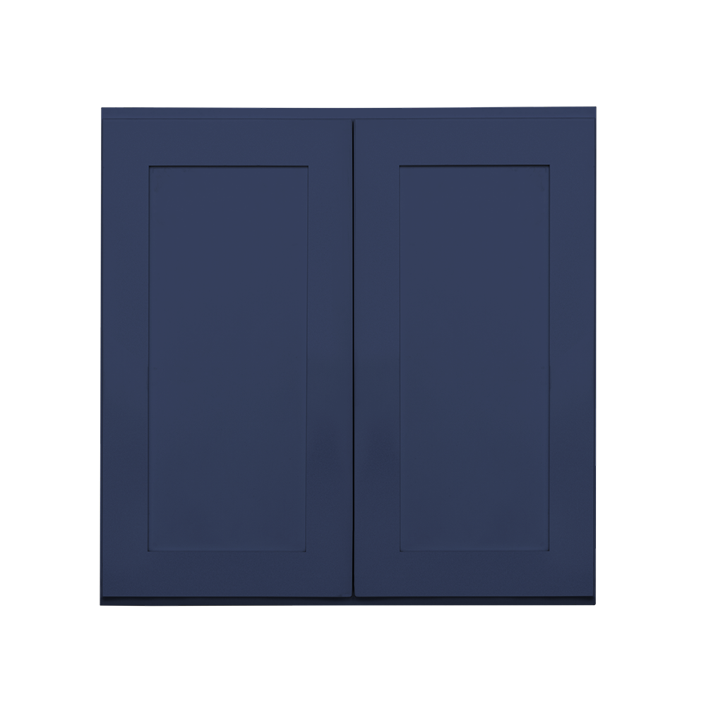 RELIABILT Creston 30-in W x 30-in H x 12-in D Navy Blue Wall Ready to Assemble (RTA) Plywood Cabinet Recessed Panel Shaker